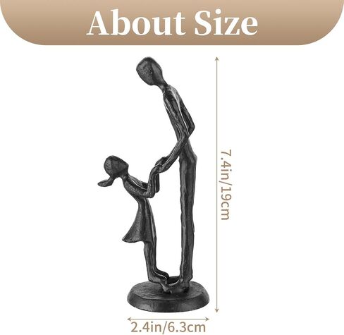 Sziqiqi Dad Birthday Gifts for Father - Dad Daughter Son Iron Statue Father Childs Love Sculpture Decoration for Fathers Day Wedding Christmas Figurine Memorial Gifts for New Dad Stepdad Son Husband in Saudi Arabia