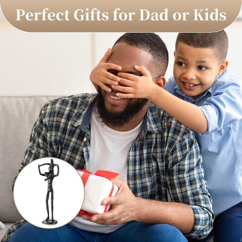 Sziqiqi Dad Birthday Gifts for Father - Dad Daughter Son Iron Statue Father Childs Love Sculpture Decoration for Fathers Day Wedding Christmas Figurine Memorial Gifts for New Dad Stepdad Son Husband in Saudi Arabia