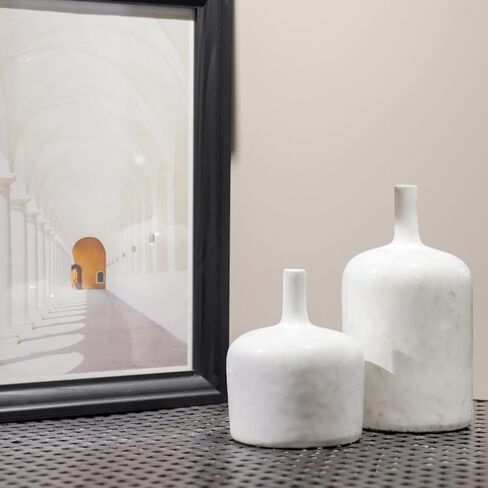 مزهريات سيراميك زرقاء - مجموعة من 2 مزهريات زرقاء حديثة من الزجاج التفاعلي للقطع المركزية، مزهرية فريدة طويلة الرقبة للمدفأة وغرفة النوم والمطبخ Cynkeyee in Kuwait