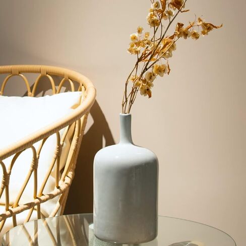 مزهريات سيراميك زرقاء - مجموعة من 2 مزهريات زرقاء حديثة من الزجاج التفاعلي للقطع المركزية، مزهرية فريدة طويلة الرقبة للمدفأة وغرفة النوم والمطبخ Cynkeyee in Kuwait