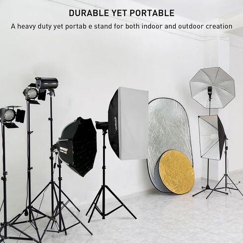 LAPGOOD Light Stand 2M/ 78'' Aluminum Photography Tripod Stand Black for Studio Photography, Light Flash, Softbox, Reflector in Kuwait