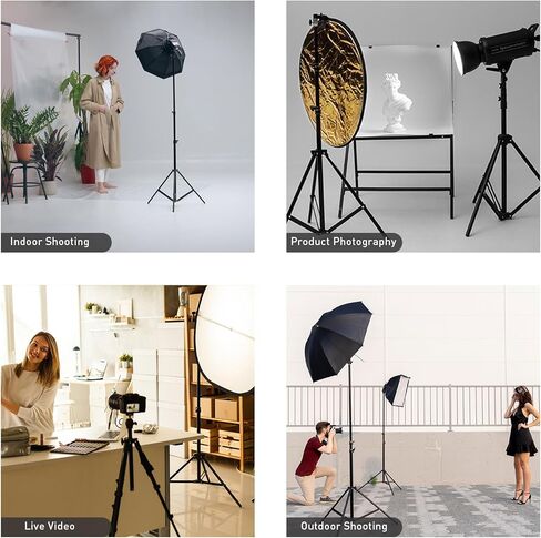 LAPGOOD Light Stand 2M/ 78'' Aluminum Photography Tripod Stand Black for Studio Photography, Light Flash, Softbox, Reflector in Kuwait