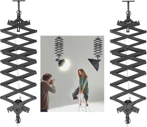 GIJUANRING 2M Pantograph Studio Photography Ceiling Rail System for Photography Studio Video Strobe Light, Monolight, Softbox(2 Packs) in Kuwait