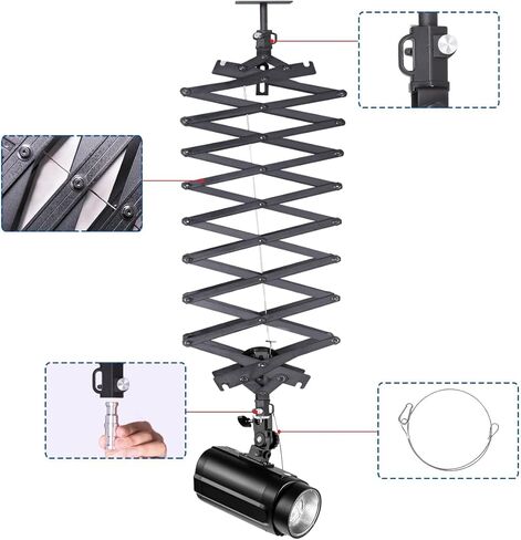 GIJUANRING 2M Pantograph Studio Photography Ceiling Rail System for Photography Studio Video Strobe Light, Monolight, Softbox(2 Packs) in Kuwait