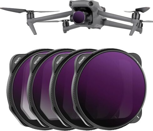 NEEWER ND Lens Filter Set Compatible with DJI Mavic 3, 4-Pack ND/PL Polarized Lens Filters, ND8/PL, ND16/PL, ND32/PL, ND64/PL Filter Only for Mavic 3 / Mavic 3 Cine Drones Accessories in Saudi Arabia