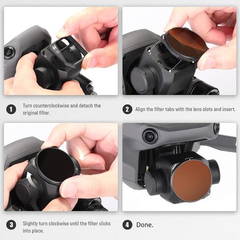 NEEWER ND Lens Filter Set Compatible with DJI Mavic 3, 4-Pack ND/PL Polarized Lens Filters, ND8/PL, ND16/PL, ND32/PL, ND64/PL Filter Only for Mavic 3 / Mavic 3 Cine Drones Accessories in Saudi Arabia