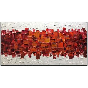 لوحة فنية من AMEI، لوحة فنية تجريدية مرسومة باليد ثلاثية الأبعاد على قماش حديث تجريدية لوحة فنية خشبية داخل إطار معلق لتزيين الحائط مقاس 24 × 48 بوصة متعددة in Kuwait