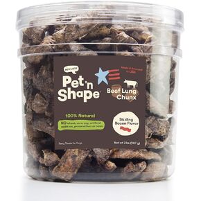 Pet 'n Shape Pet 'n Shape CHUNX Beef Lung Natural Dog Treats، كيس 4 أونصة
