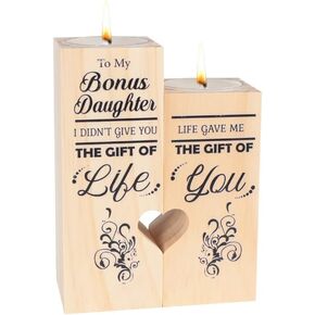 شمعدان جميل مطبوع على الوجهين لهدايا البنات الإضافية والأمهات والبنات - شمعدانات خشبية in Kuwait