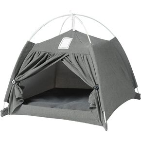 كهف سرير للقطط للقطط الداخلية، خيم تيبي للحيوانات الأليفة قابلة للإزالة مع وسادة، خيمة مريحة للتنفس للقطط، سرير قابل للطي للحيوانات الأليفة للقطط والكلاب الصغيرة (كحلي) in Kuwait