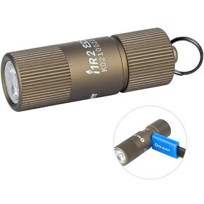 OLIGHT i1R 2 EOS 150 Lumens Tiny Rechargeable Keychain Flashlight EDC Mini LED Keyring Light with Built-in Battery for Camping Hiking Dog Walking etc (Black)