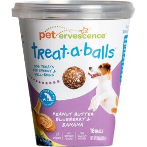 TREAT-A-BALLS Dog Treat Ball Snacks | Healthy Low Calorie Dog Treat | Vegan Plant-Based All Natural Treat for All Dog Sizes | Cranberry, Apple, Pumpkin Coconut Coated | 18 Dog Treats in Saudi Arabia