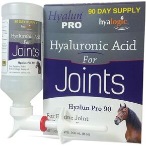 Hyalogic Hyaluronic Acid for Horses 90 Day Supply - 9oz - Easy Oral Tip Dispenser - Liquid HA Supplement for Equine Joints and Cartilage Support - Hyalun Pro - 9 oz / 296ml