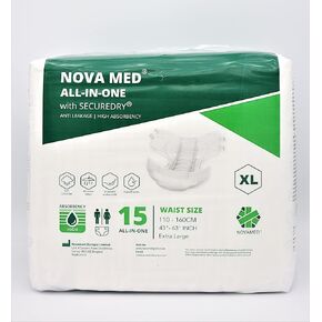 فوط لسلس البول للبالغين من نوفاميد، 15 قطعة في كل عبوة (مقاس XL) - امتصاص 2880 مل... (1) in Kuwait