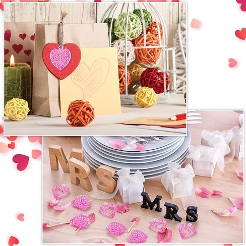 Sieral 24 Pcs Glass Heart Ornaments Mini Crystal Heart Ornament for Valentine Tree Heart Shaped Spun Ornaments for Valentines Christmas Wedding Anniversary Decor(Clear) in Saudi Arabia