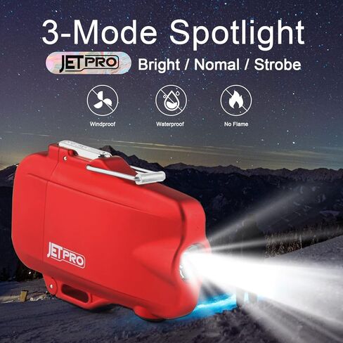 ولاعة JETPRO مقاومة للرياح ولاعة بلازما مزدوجة القوس قابلة لإعادة الشحن ولاعة عديمة اللهب مع صافرة طوارئ وحبل (أسود) in Kuwait