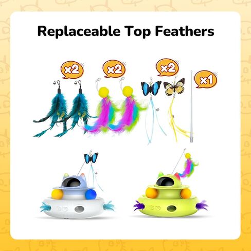 CATISM Replacement Butterflies Feathers/Cat Wand/Track Balls/Multi-Colored Feathers for Kitten Toys,Cat Toys for Indoor Cats Accessories (17 pcs) in Kuwait