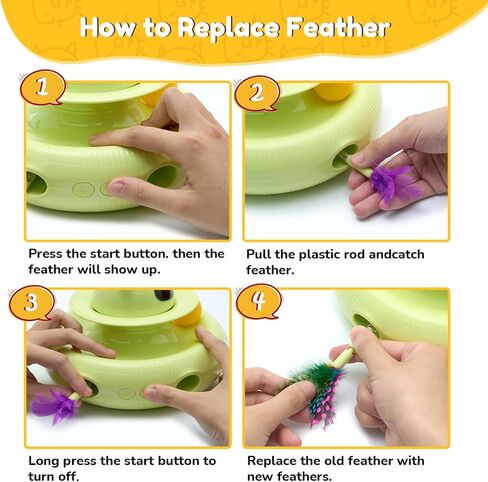 CATISM Replacement Butterflies Feathers/Cat Wand/Track Balls/Multi-Colored Feathers for Kitten Toys,Cat Toys for Indoor Cats Accessories (17 pcs) in Kuwait