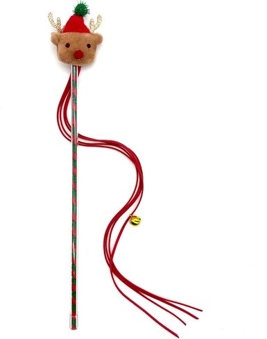 Christmas Cat Wand Toy for Cats, Xmas Cat Gift Box, Interactive Kitten Toys for Indoor Cats, Cat Feather Toys with Bell for Christmas (Christmas Tree) in Kuwait