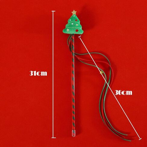 Christmas Cat Wand Toy for Cats, Xmas Cat Gift Box, Interactive Kitten Toys for Indoor Cats, Cat Feather Toys with Bell for Christmas (Christmas Tree) in Kuwait