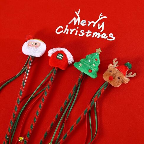 Christmas Cat Wand Toy for Cats, Xmas Cat Gift Box, Interactive Kitten Toys for Indoor Cats, Cat Feather Toys with Bell for Christmas (Christmas Tree) in Kuwait