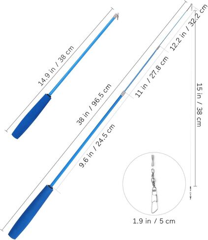 مجموعة ألعاب ريش القطط من POPETPOP - عصا دعابة تفاعلية قابلة للسحب مع 12 عبوة من الريش والديدان وصيد اليعسوب للقطط والقطط in Kuwait