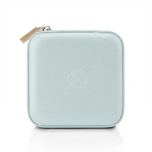 Vlando Small Travel Jewelry Box Organizer - Mirrored Jewelries Necklaces Rings Earrings Necklace Storage Case, Baby Blue in Saudi Arabia