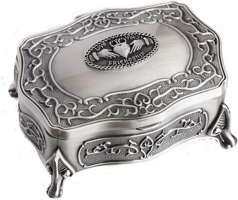 Biddy Murphy Irish Claddagh Pewter Jewelry Box, Love Loyalty Friendship, Made in Ireland in Saudi Arabia