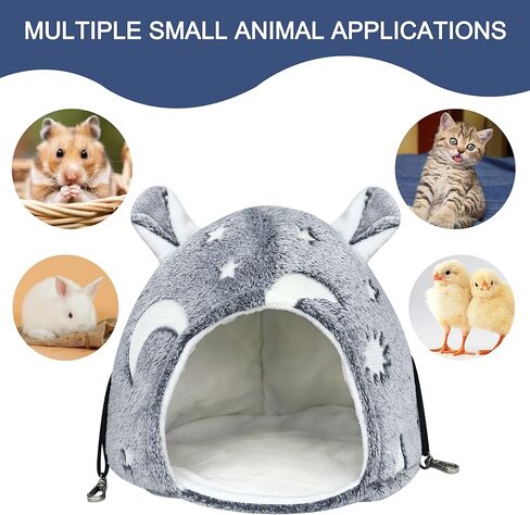 2Pack Luminous Hamster Hanging Swing Warm Bed Hammocks, Glow in The Dark Small Animal Pet Hideout House Warm Nest Moon and Star Sleeping House, Ferret Hedgehog Squirrel Guinea Pig Cage Toy Accessories in Kuwait