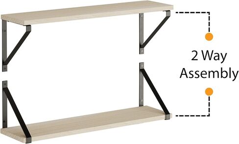 Wallniture Bora Floating Shelves for Wall Storage, 24"x6" Floating Bookshelf Set of 3, Natural Wood Wall Shelves for Living Room, Bedroom, Bathroom, Kitchen in Saudi Arabia