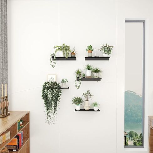 Modern Floating Shelf Wall Mounted Heavy Duty for Living Room Bedroom Bathroom, 12 Inch, Black, 2 Pack in Kuwait