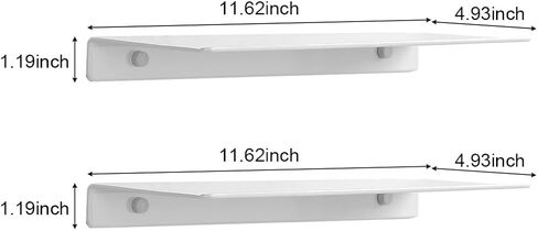 Modern Floating Shelf Wall Mounted Heavy Duty for Living Room Bedroom Bathroom, 12 Inch, Black, 2 Pack in Kuwait