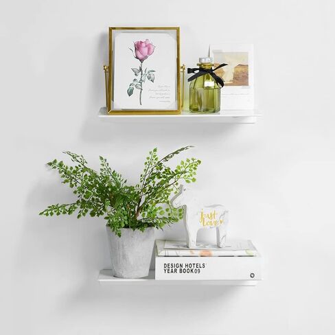 Modern Floating Shelf Wall Mounted Heavy Duty for Living Room Bedroom Bathroom, 12 Inch, Black, 2 Pack in Kuwait