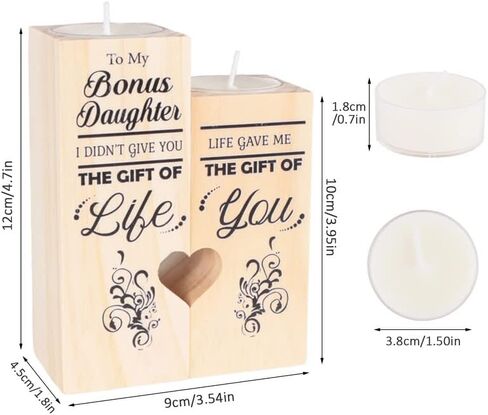 شمعدان جميل مطبوع على الوجهين لهدايا البنات الإضافية والأمهات والبنات - شمعدانات خشبية in Kuwait