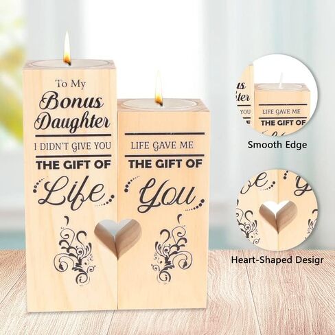 شمعدان جميل مطبوع على الوجهين لهدايا البنات الإضافية والأمهات والبنات - شمعدانات خشبية in Kuwait