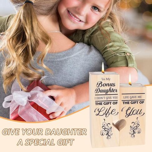 شمعدان جميل مطبوع على الوجهين لهدايا البنات الإضافية والأمهات والبنات - شمعدانات خشبية in Kuwait