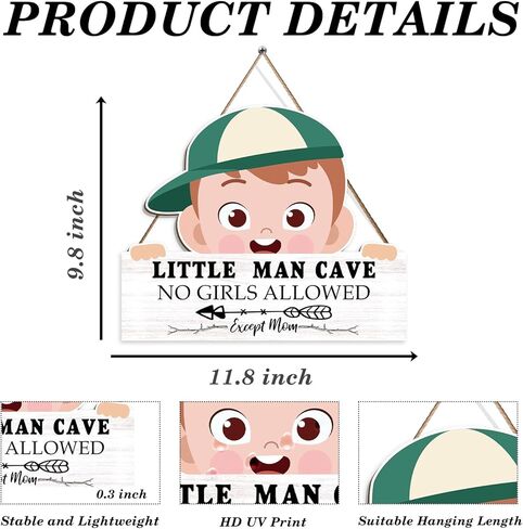 علامة حائط خشبية معلقة على شكل كهف الرجل الصغير، ديكور جدار غرفة نوم الأطفال الصغار، تصميم لوح خشبي، لافتة معلقة لديكور المنزل in Kuwait