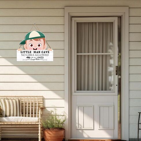 علامة حائط خشبية معلقة على شكل كهف الرجل الصغير، ديكور جدار غرفة نوم الأطفال الصغار، تصميم لوح خشبي، لافتة معلقة لديكور المنزل in Kuwait