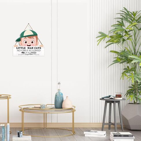 علامة حائط خشبية معلقة على شكل كهف الرجل الصغير، ديكور جدار غرفة نوم الأطفال الصغار، تصميم لوح خشبي، لافتة معلقة لديكور المنزل in Kuwait