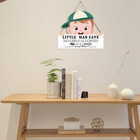 علامة حائط خشبية معلقة على شكل كهف الرجل الصغير، ديكور جدار غرفة نوم الأطفال الصغار، تصميم لوح خشبي، لافتة معلقة لديكور المنزل in Kuwait