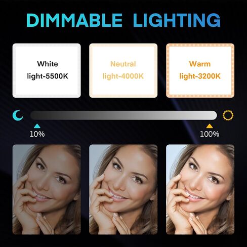 MYSWEETY Streaming Key Light، 9 بوصات LED مكتب فيديو مع C-Clamp، 8 ألوان RGB 3200K-5500K قابلة للتعتيم مع جهاز التحكم عن بعد وحامل الهاتف، لوحة ضوء للبث المباشر، إضاءة التصوير الفوتوغرافي في الاستوديو (عبوة واحدة) in Kuwait