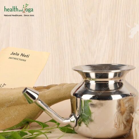 طقم تحسين وعاء نيتي لتدريب الأطفال من هيلث اند يوجا (TM) - وعاء من الفولاذ المقاوم للصدأ غير القابل للكسر - طرف أنف قابل للكسر - ملح نقي 25 قطعة in Kuwait