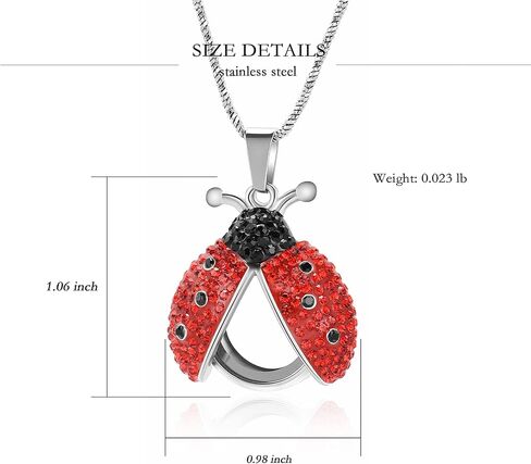 Yinplsmemory Cremation Jewelry Flying Ladybug Urn Necklace for Ashes for Women Stainless Steel Animal Shape Ashes Keepsake Urn Locket Memorial Jewelry in Saudi Arabia