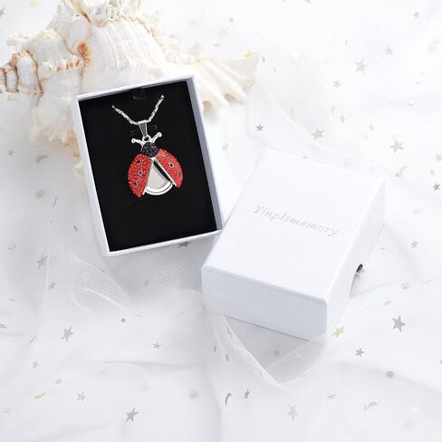 Yinplsmemory Cremation Jewelry Flying Ladybug Urn Necklace for Ashes for Women Stainless Steel Animal Shape Ashes Keepsake Urn Locket Memorial Jewelry in Saudi Arabia