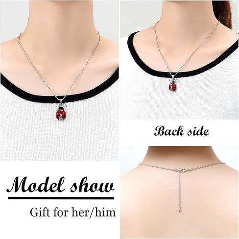 Yinplsmemory Cremation Jewelry Flying Ladybug Urn Necklace for Ashes for Women Stainless Steel Animal Shape Ashes Keepsake Urn Locket Memorial Jewelry in Saudi Arabia