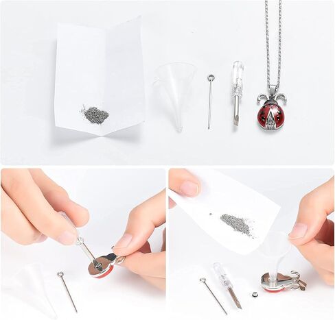Yinplsmemory Cremation Jewelry Flying Ladybug Urn Necklace for Ashes for Women Stainless Steel Animal Shape Ashes Keepsake Urn Locket Memorial Jewelry in Saudi Arabia