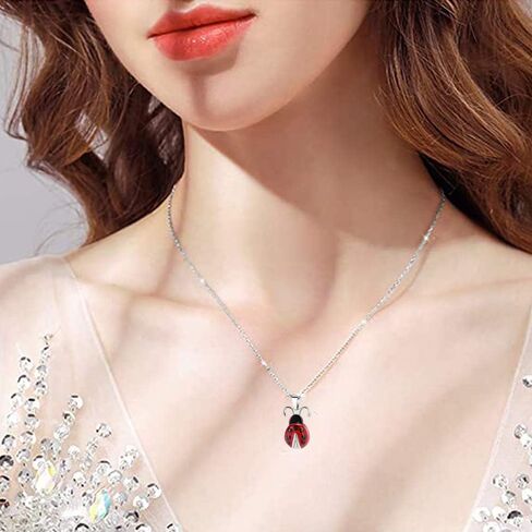 Yinplsmemory Cremation Jewelry Flying Ladybug Urn Necklace for Ashes for Women Stainless Steel Animal Shape Ashes Keepsake Urn Locket Memorial Jewelry in Saudi Arabia