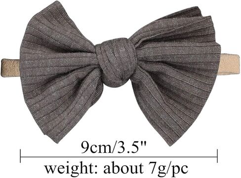 انزوني مجموعة من 12 قطعة من اطواق الرأس المصنوعة من النايلون المرن الناعم على شكل فيونكة، ربطات شعر مطاطية اكسسوارات للفتيات الصغيرات وحديثي الولادة والرضع in Kuwait