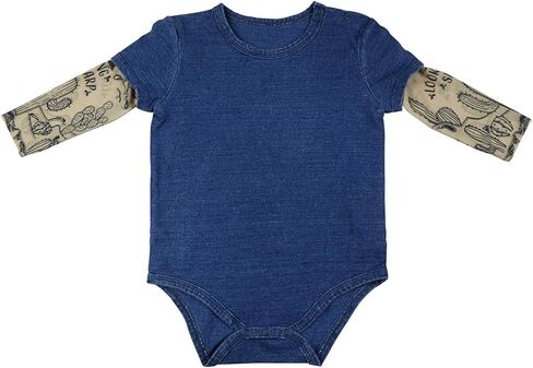 Stephan Baby Snapshirt-Style Diaper Cover with Tattoo Sleeves, Black, 6-12 Months in Kuwait