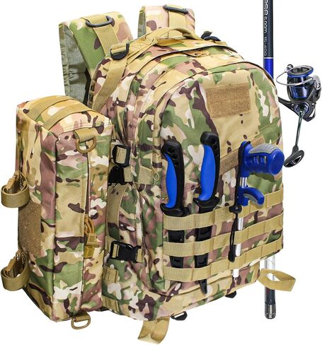 مجموعة شنطة ظهر للصيد من ديلاي مكونة من قطعتين، شنطة تخزين ادوات الصيد، شنطة جانبية مع حامل صنارة، شنطة صيد ذبابة لصيد الاسماك والمشي لمسافات طويلة والصيد وركوب الدراجات في المياه المالحة والعذبة in Kuwait